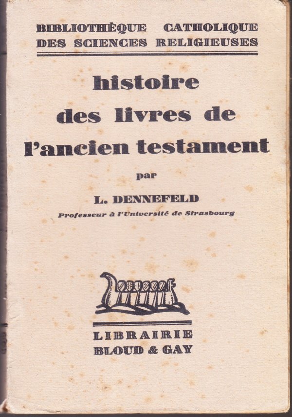 Histoire des Livres de l'Ancien Testament