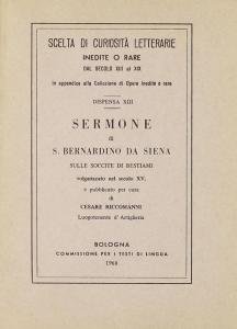 Sermone di S. Bernardino da Siena sulle Soccite di bestiami …