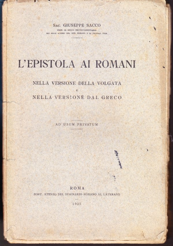 L'epistola ai Romani nella versione della Volgata e nella versione …
