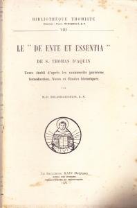 Le "De Ente et Essentia" de S. Thomas d'Aquin. Texte …