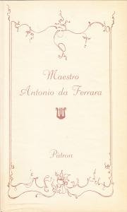 Le Rime di Maestro Antonio da Ferrara (Antonio Beccari)