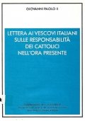 Lettera ai Vescovi italiani sulle responsabilità dei cattolici nell'ora presente