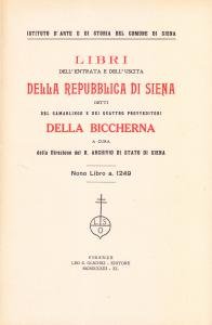 Libri dell'entrata e dell'uscita della Repubblica di Siena detti del …