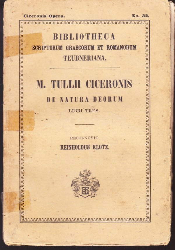 M. Tullii Ciceronis De Natura Deorum Libri Tres