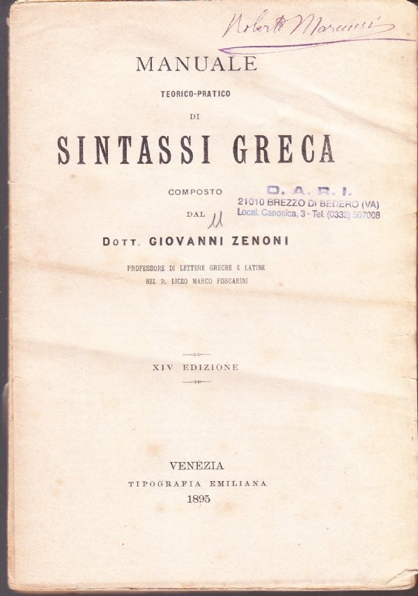 Manuale teorico-pratico di sintassi greca
