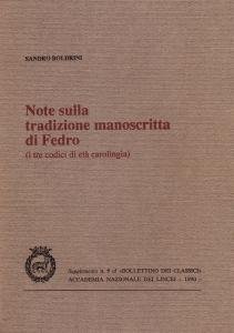 Note sulla tradizione manoscritta di Fedro (i tre codici di …