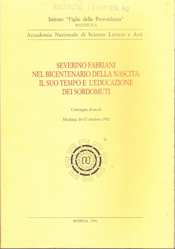 Severino Fabriani nel bicentenario della nascita: il suo tempo e …