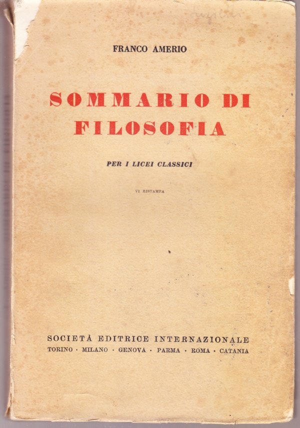 Sommario di filosofia per i licei classici