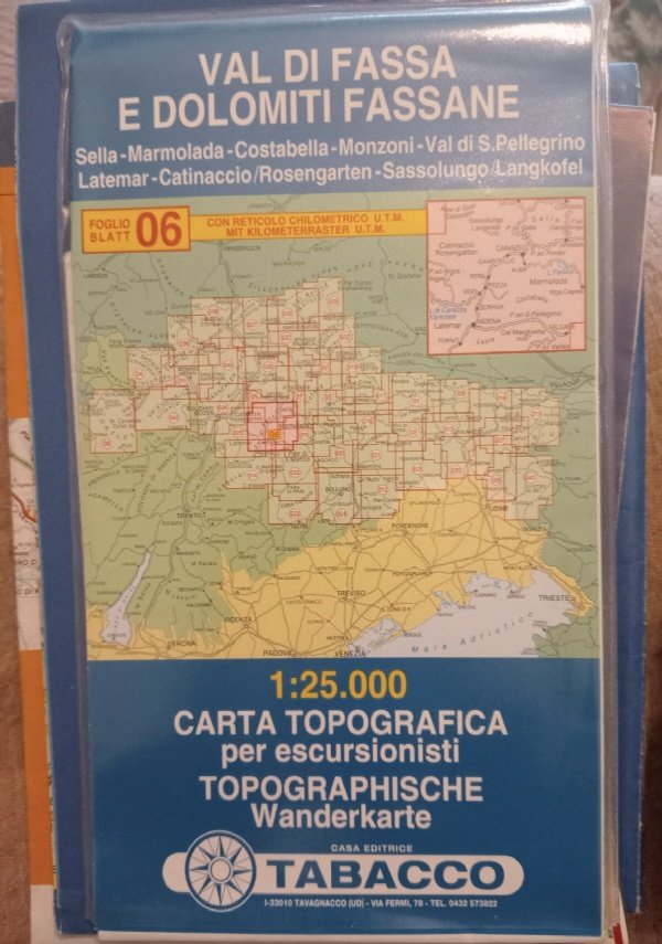 Val di Fassa e Dolomiti Fassane. Carta topografica per escursionisti …