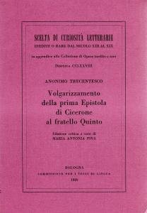 Volgarizzamento della prima Epistola di Cicerone al fratello Quinto