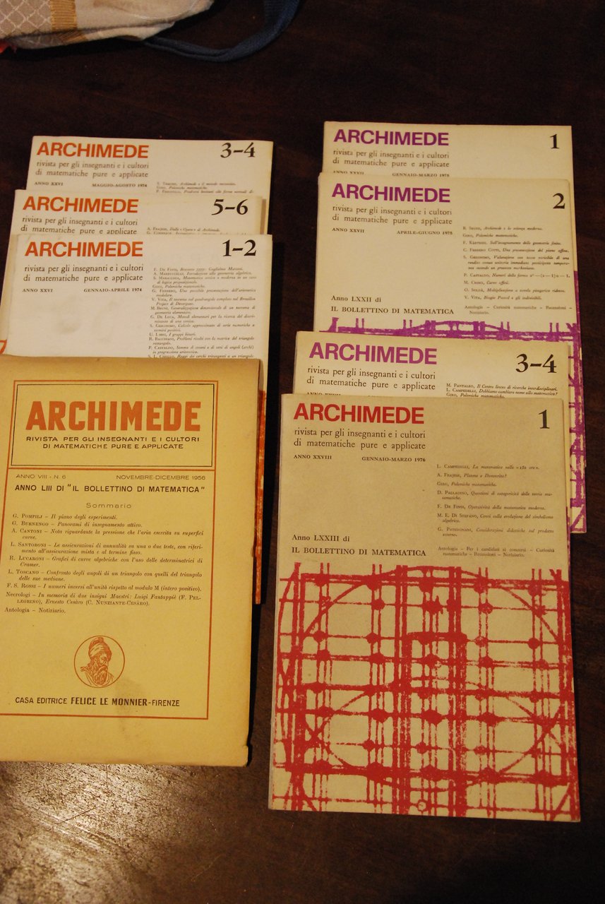 1974 da 1 a 6, 1956 num. 6, 1975 1 …