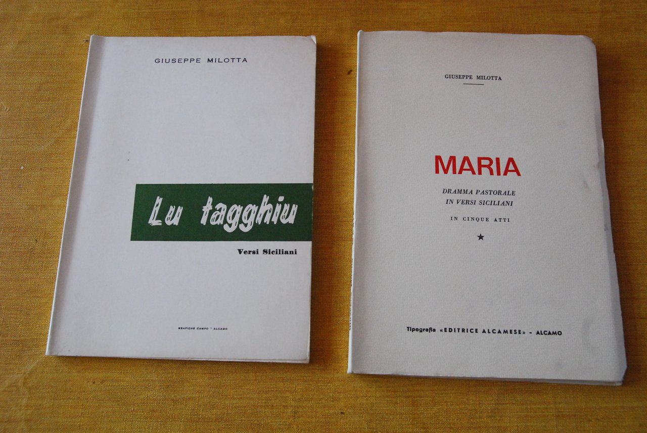 2 voll. lu tagghiu e maria versi siciliani NUOVI