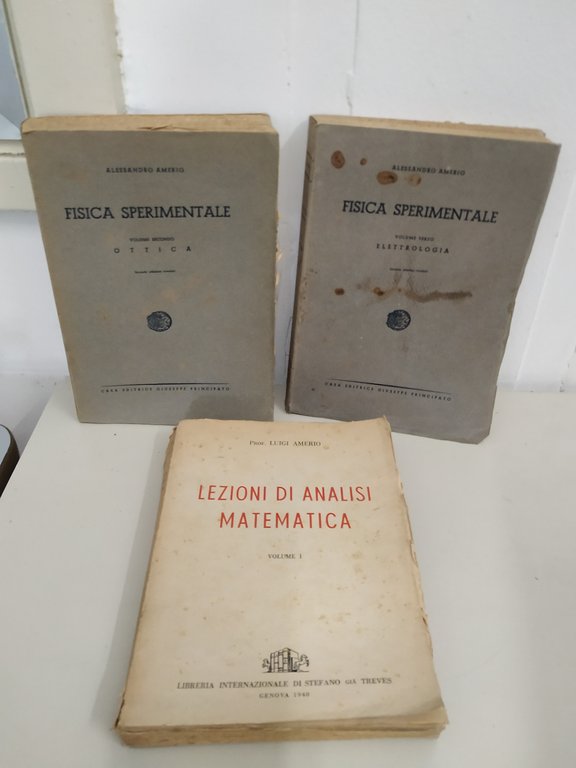 3 voll. fisica sperimentale ottica elettrologia lezioni di analisi matematica