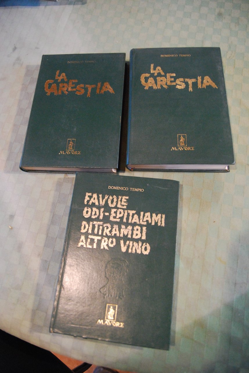 3 voll. la carestia e favole odi epitalami ditirambi e …