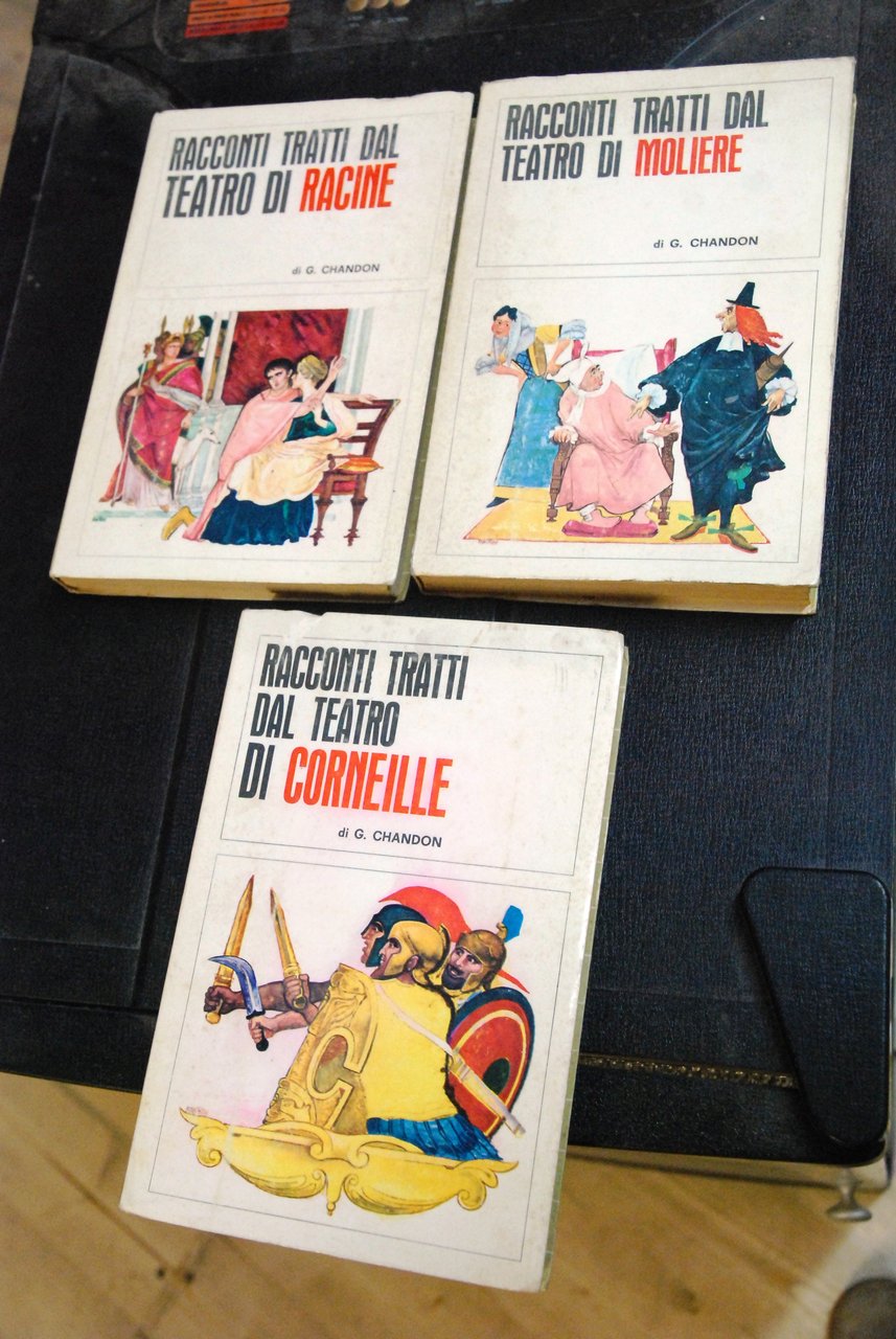 3 voll. racconti tratti dal teatro di racine moliere corneille