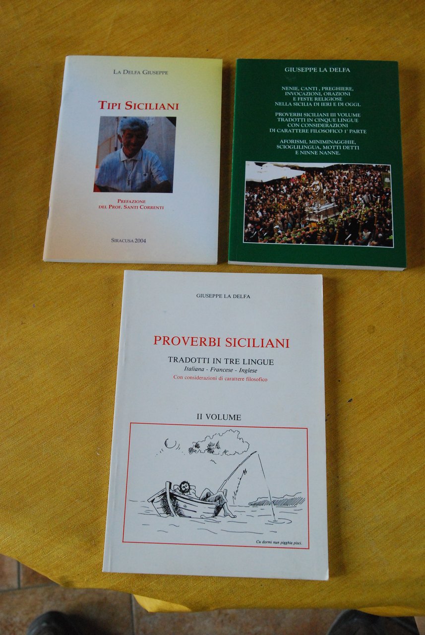 3 voll. tipi siciliani, proverbi e nenie canti preghiere NUOVI
