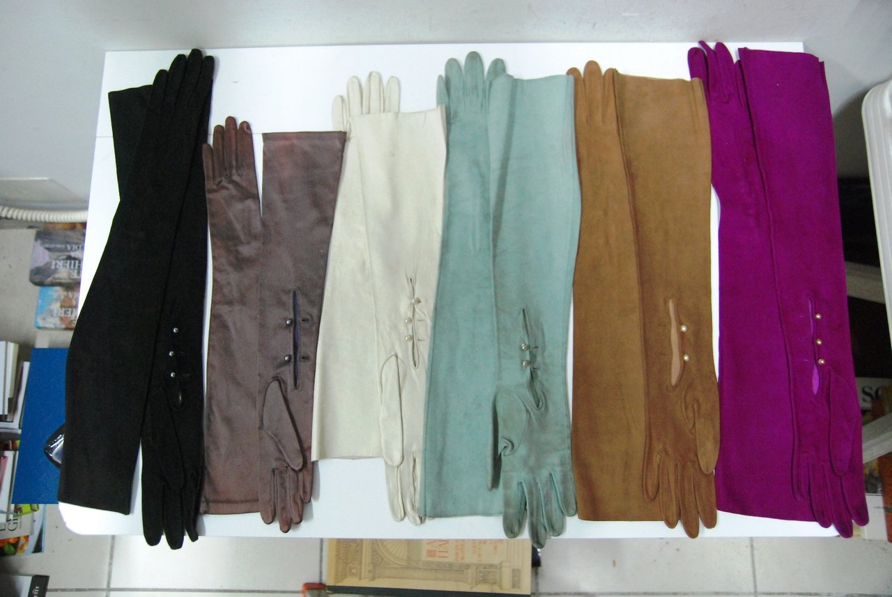 5 paia guanti lunghi in pelle anni 20 leather wedding … | Immagine principale