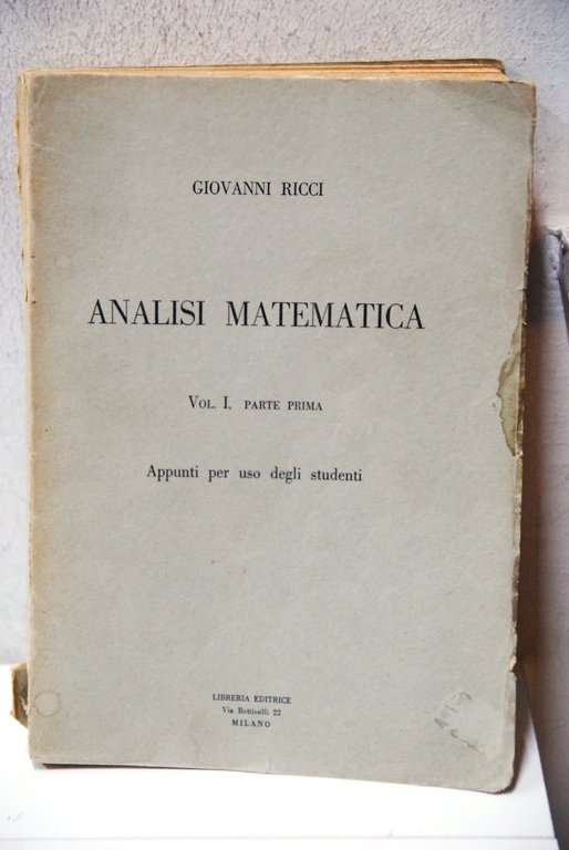 analisi matematica vol. 1 parte prima