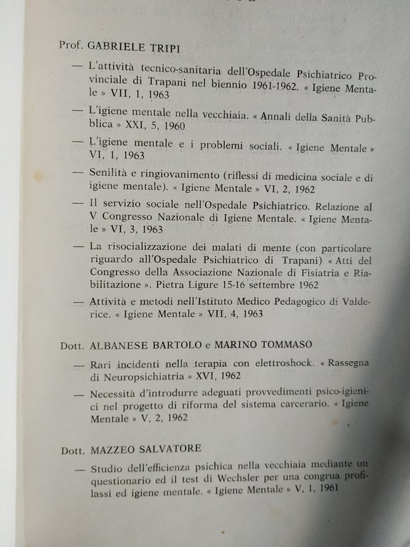 annali dell'ospedale psichiatrico provinciale trapani vol. VII NUOVO (allegate due …