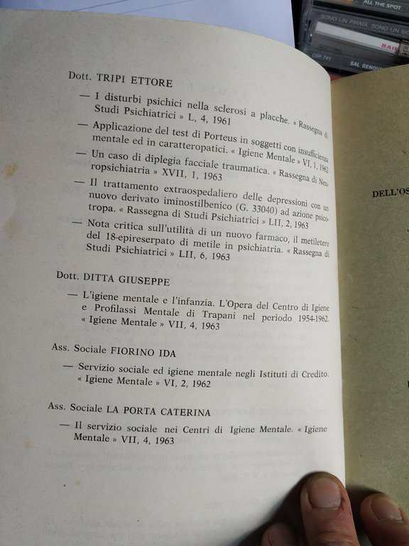annali dell'ospedale psichiatrico provinciale trapani vol. VII NUOVO (allegate due …