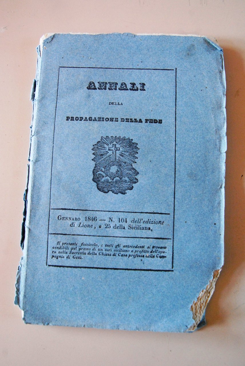 annali della propagazione della fede gennaro 1846 n. 104 | Immagine principale