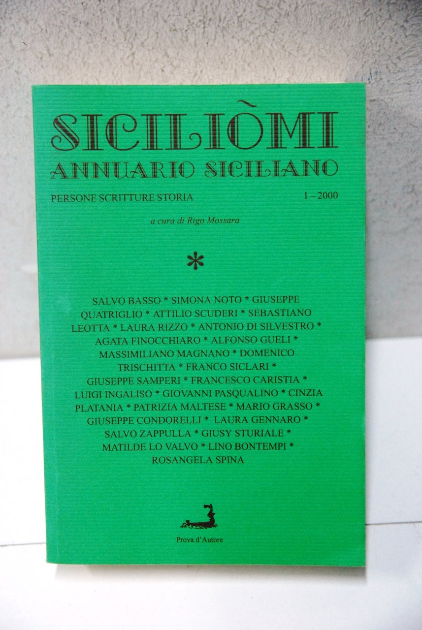 annuario siciliano persone scritture storia
