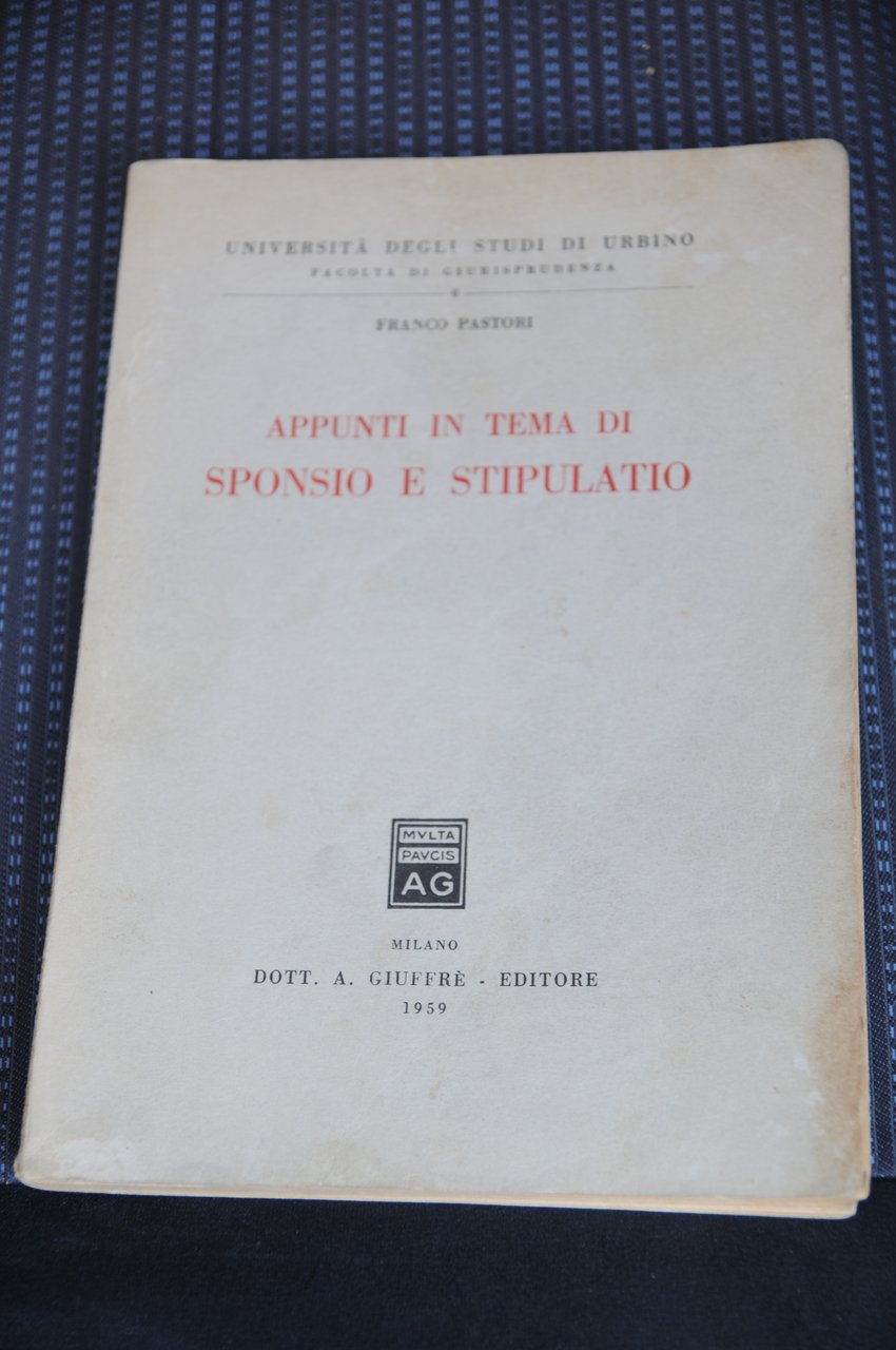 appunti in tema di sponsio e stipulatio NUOVISSIMO | Immagine principale
