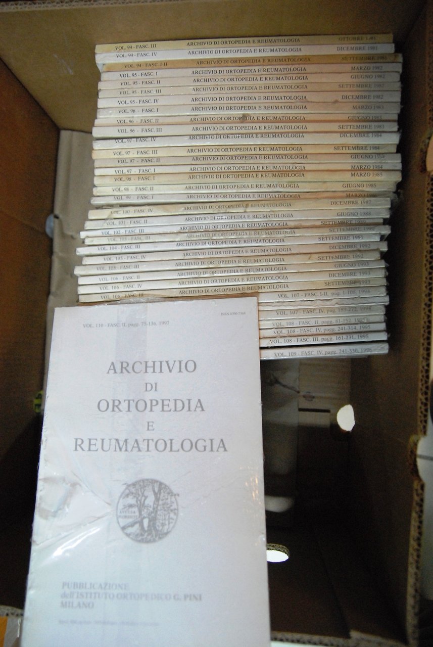 archivio di ortopedia e reumatologia 35 fascicoli 94 95 96 …