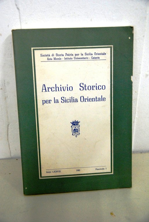 archivio storico per la sicilia orientale fascicolo I