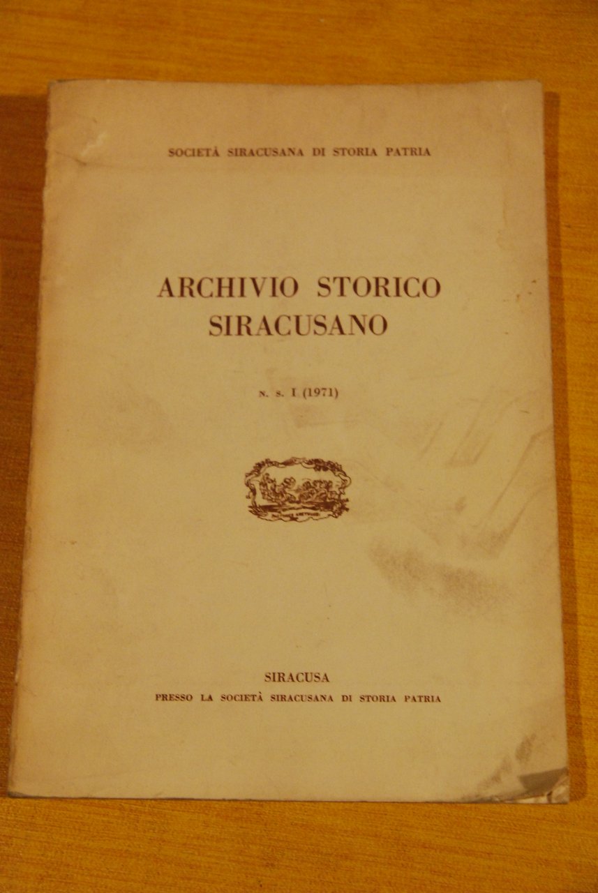 archivio storico siracusano n.s. 1 | Immagine principale