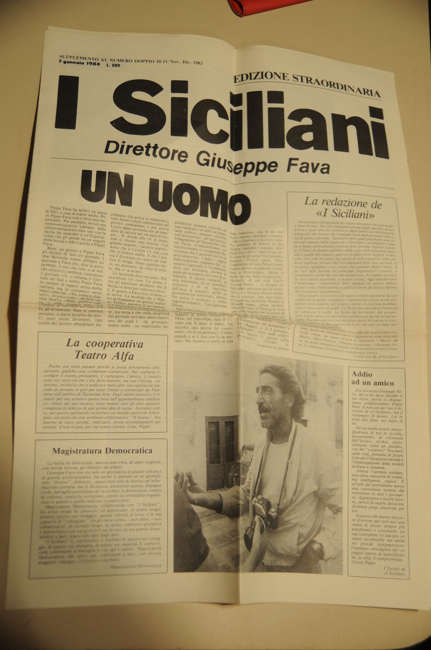 assassinio di giuseppe fava un uomo suppl. del n. 10-11 …