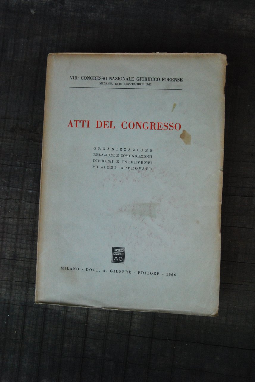 atti del viii congresso nazionale giuridico forense | Immagine principale