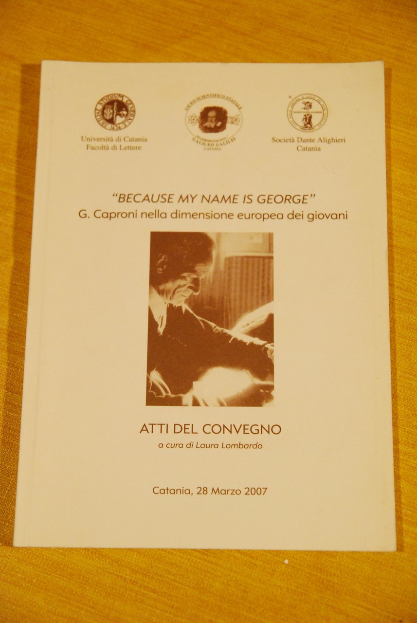 because my name is george atti del convegno | Immagine principale