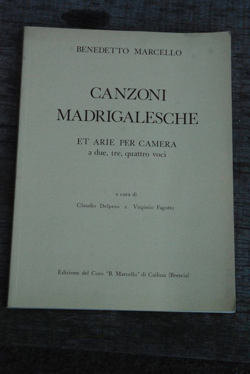 canzoni madrigalesche et arie per camera a 2,3,4 voci NUOVISSIMO