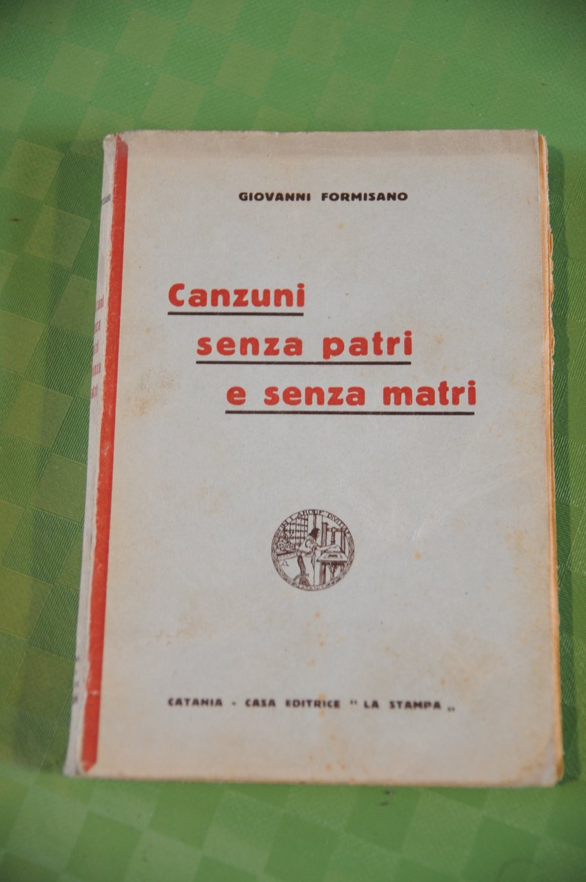 canzuni senza patri e senza matri autografato dall'autore