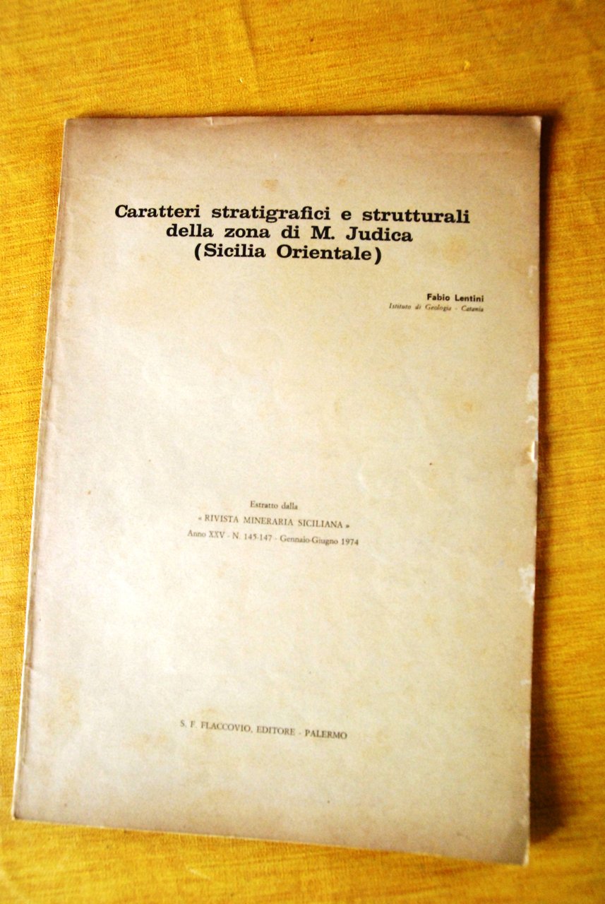 caratteri stratigrafici e strutturali della zona di monte judica sicilia …