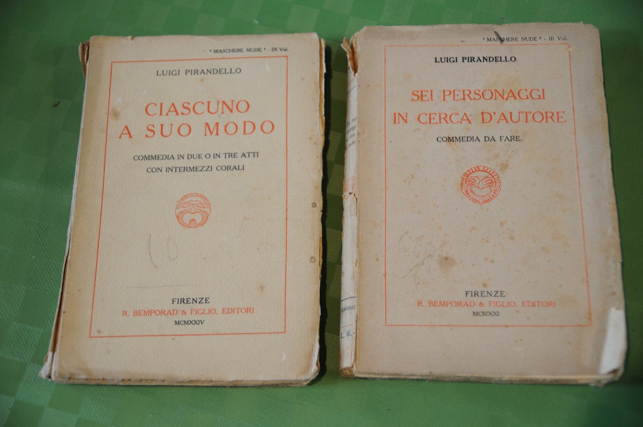 ciascuno a suo modo prima ed. 1924 e sei personaggi …