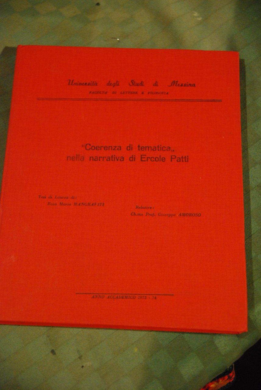 coerenza di tematica nella narrativa di ERCOLE PATTI 1973