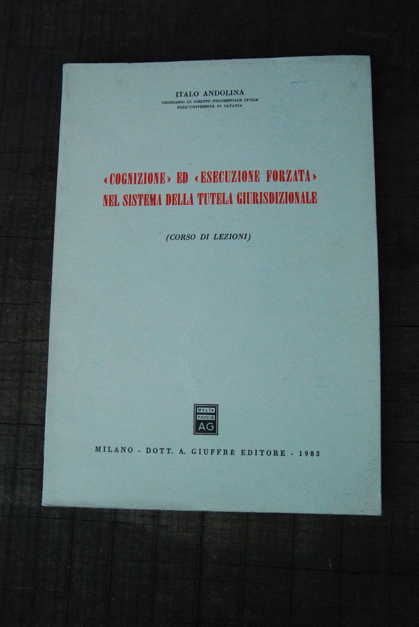 cognizione ed esecuzione forzata nel sistema della tutela giurisdizionale | Immagine principale