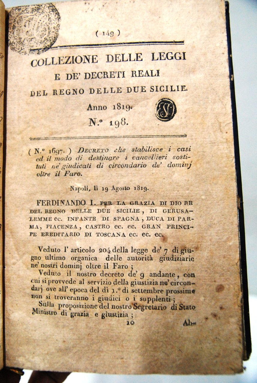 Collezione delle leggi e de' decreti reali del regno delle …