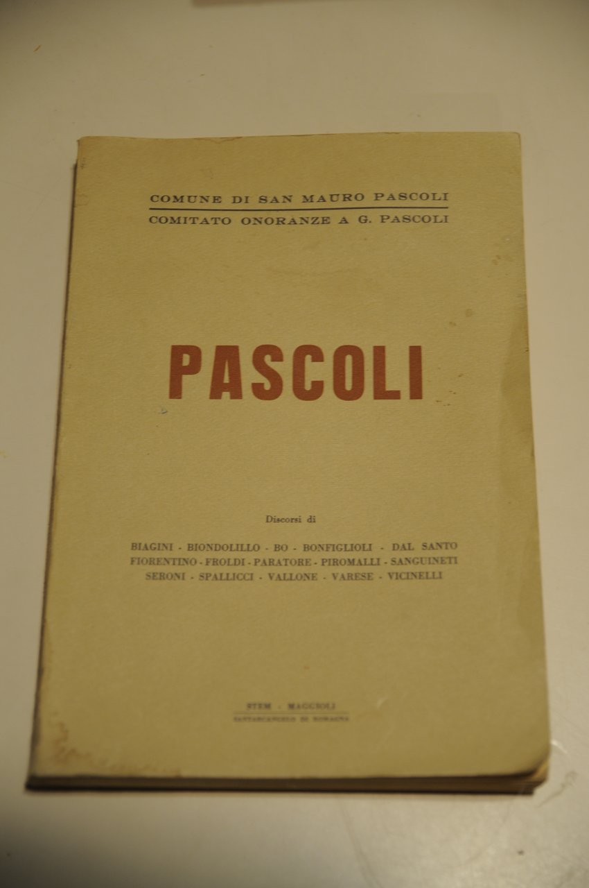 comitato onoranze a giovanni pascoli