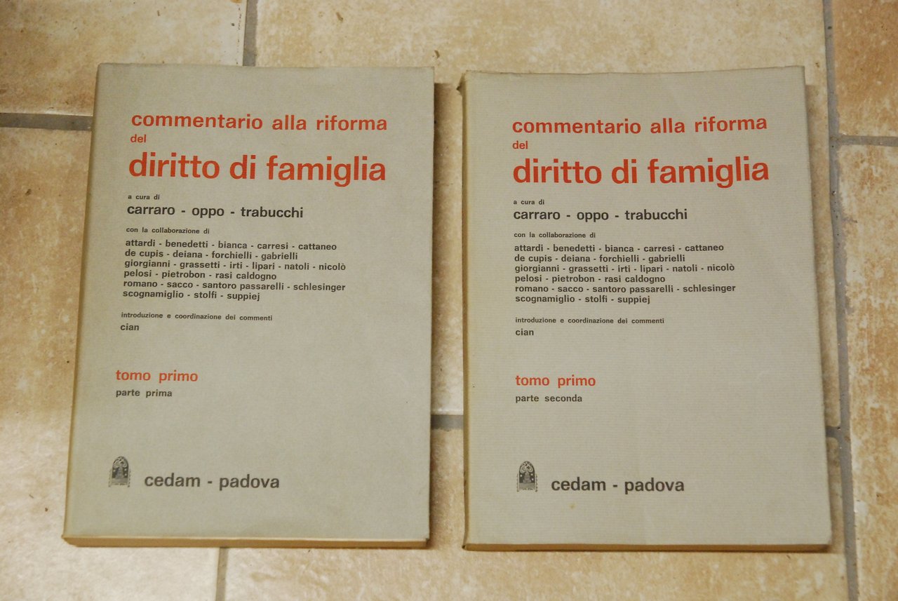 commentario alla riforma del diritto di famiglia tomo primo parte …