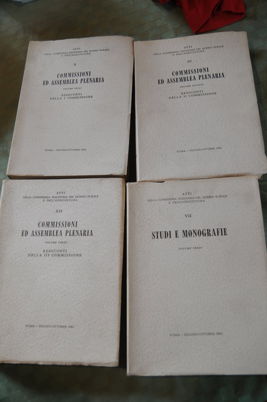 commissioni ed assemblea plenaria voll. 1,2,3 e studi e monografie …