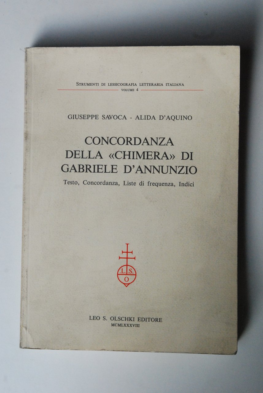 concordanza della chimera di gabriele d'annunzio