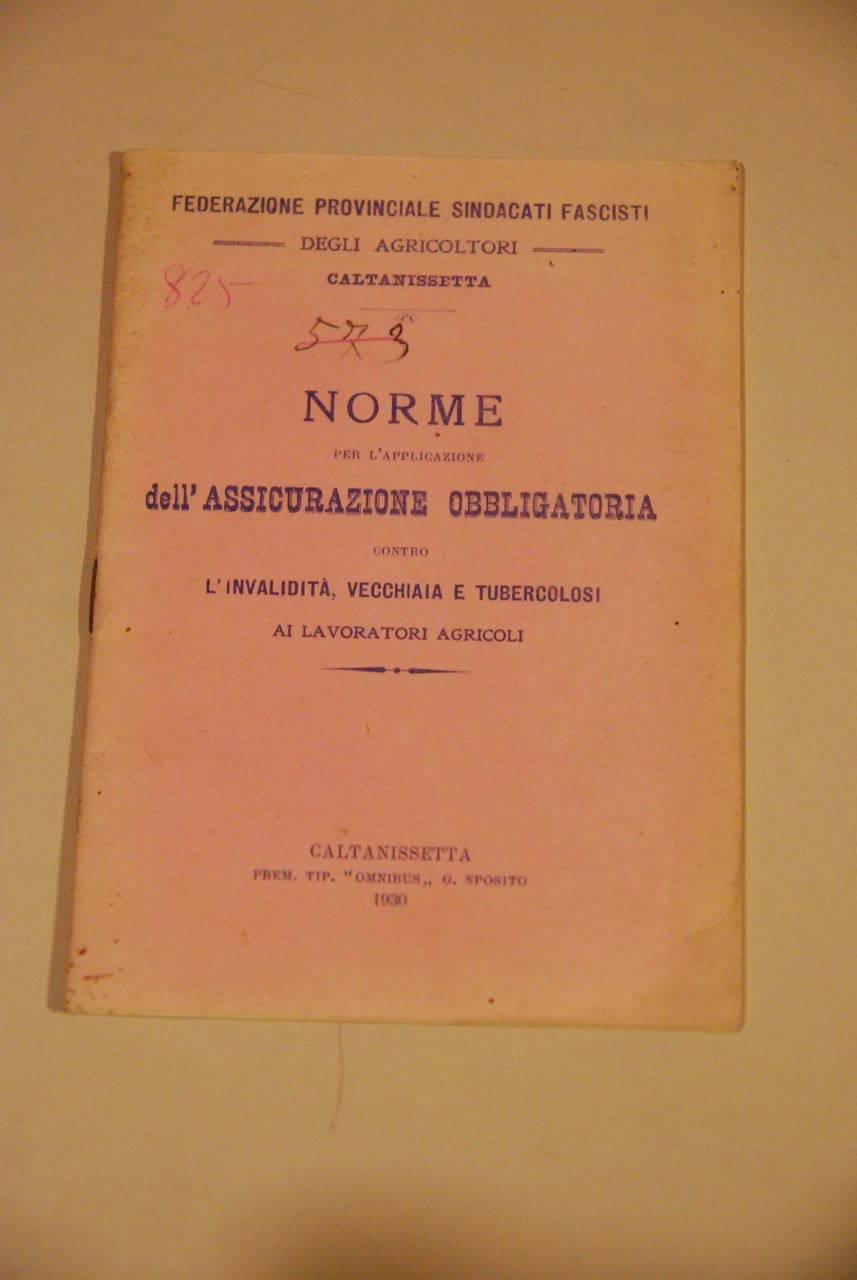 contro invalidità vecchiaia e tubercolosi lavoratori agricoli 1930