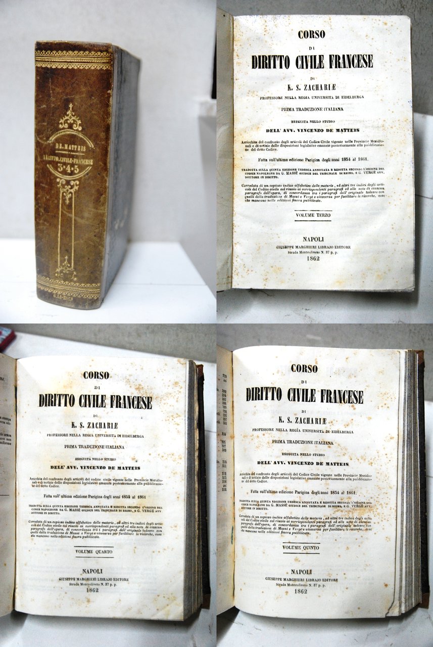 corso di diritto civile francese prima trad. italiana voll. 3,4,5 …
