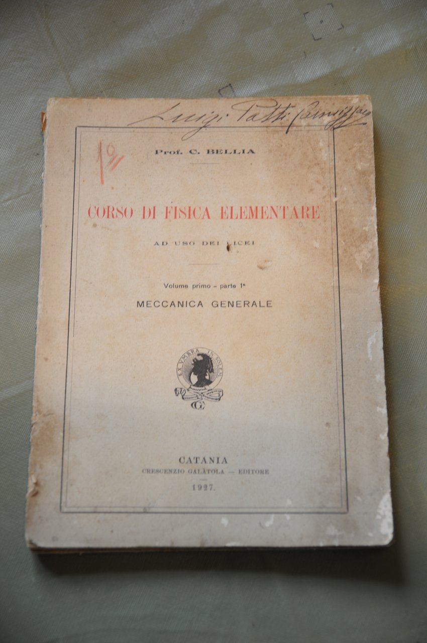 corso di fisica elementare ad uso dei lieei vol. 1 …