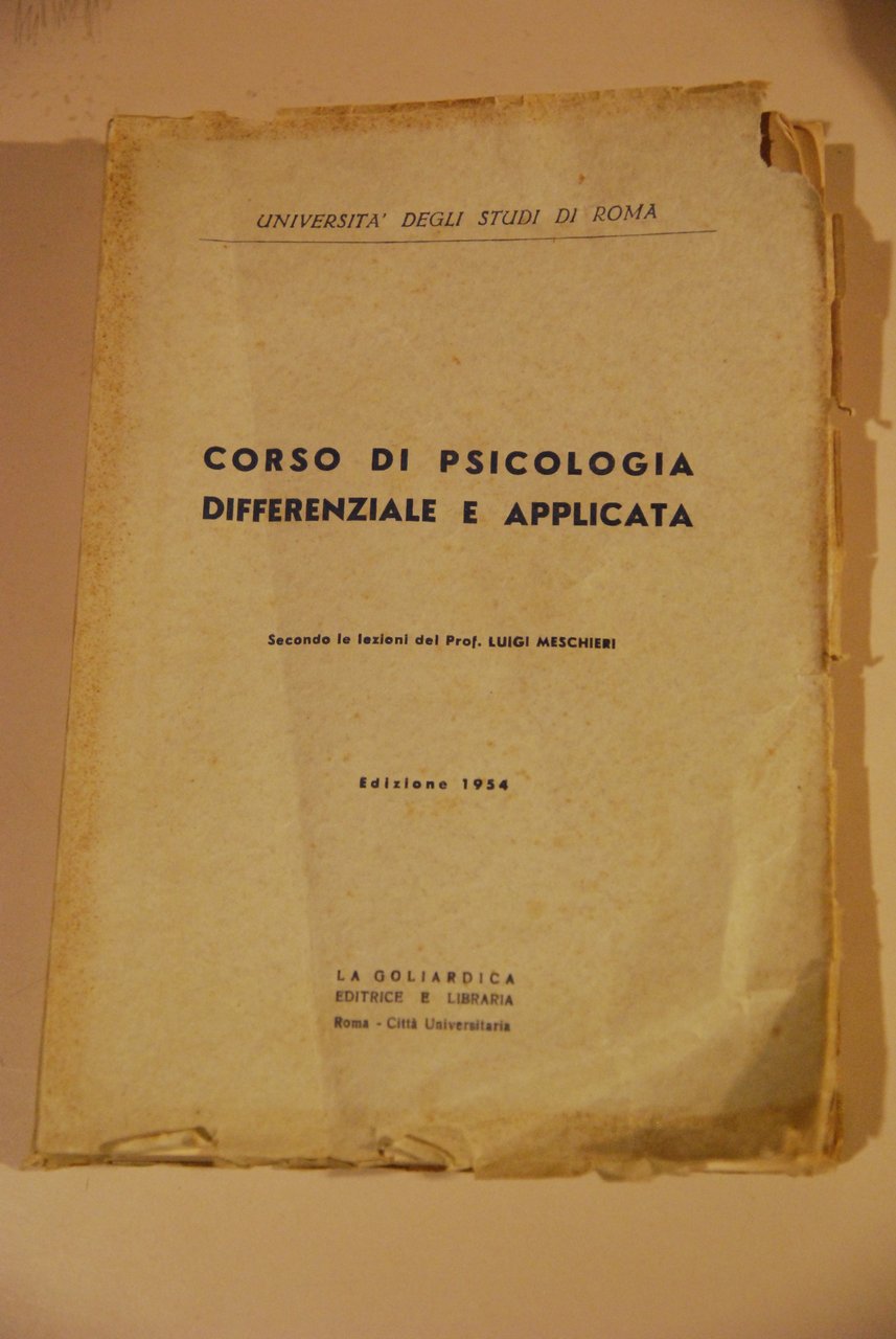 corso di psicologia differenziale e applicata