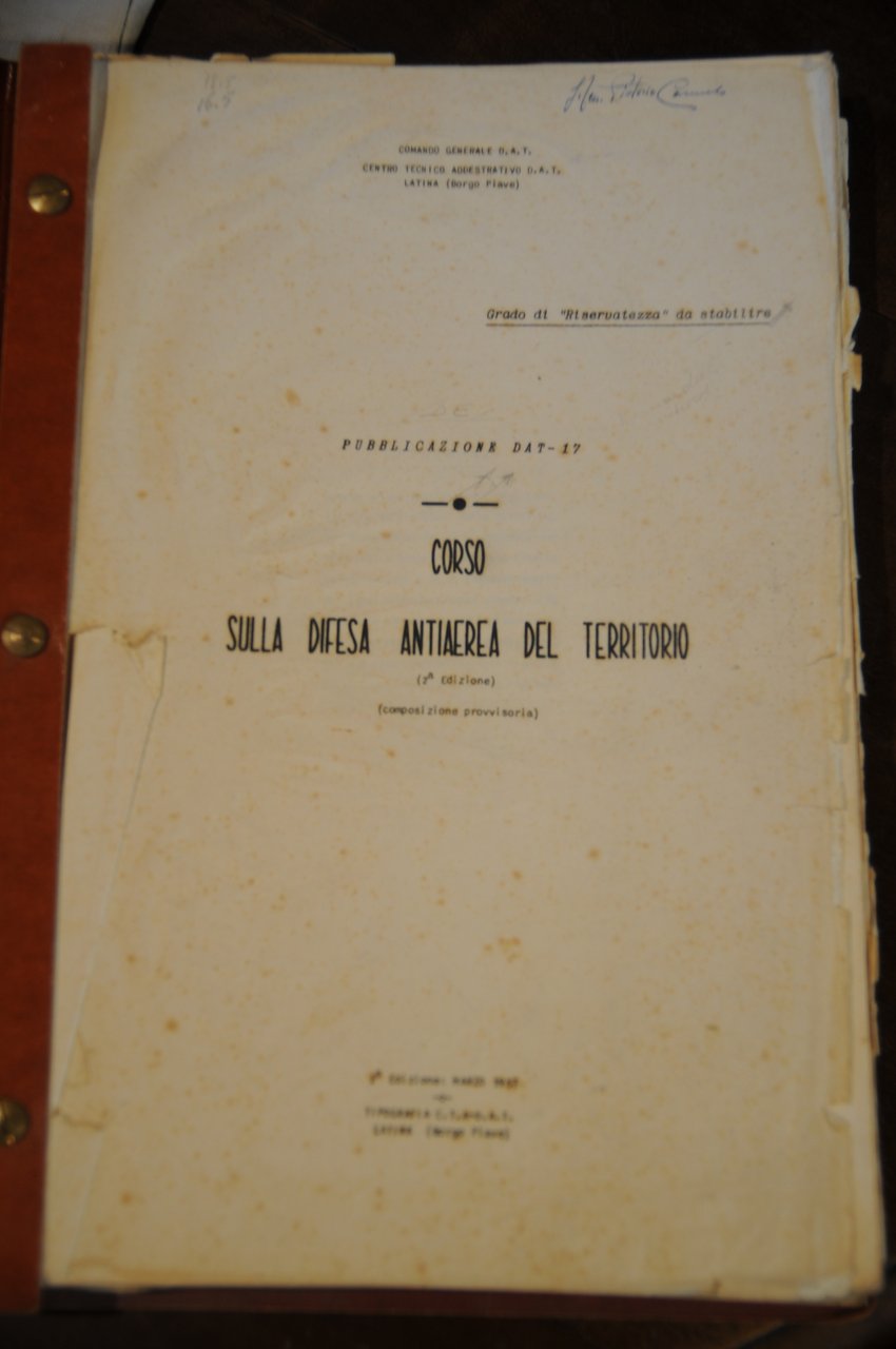 corso sulla difesa antiaerea del territorio