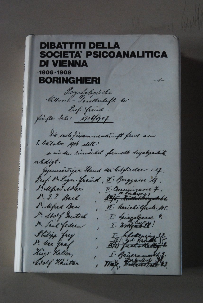 DIBATTITI della società psicoanalitica di vienna 1906-1908